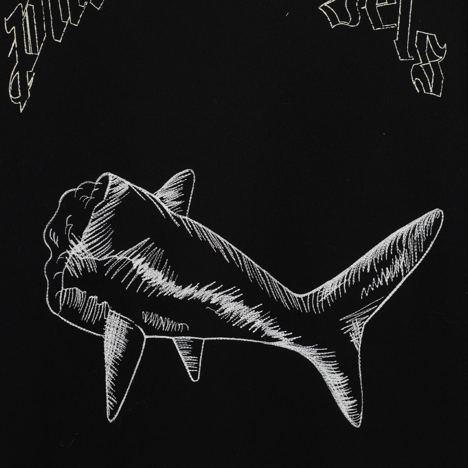 Sweatshirts Sweatshirt Broken Shark Palm Angels Noir Homme