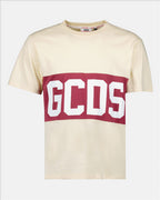 T-shirt T-shirt à logo bande GCDS Beige Homme