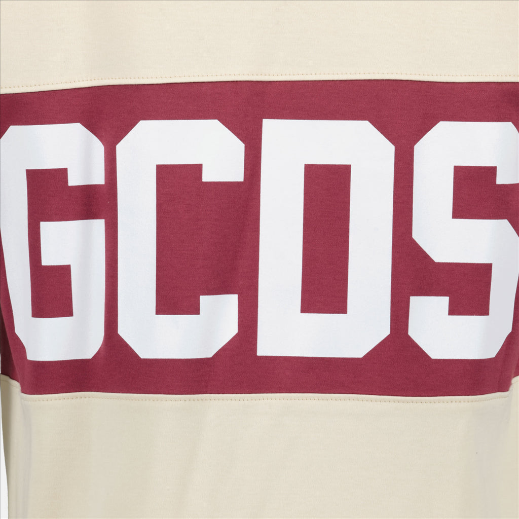 T-shirt T-shirt à logo bande GCDS Beige Homme