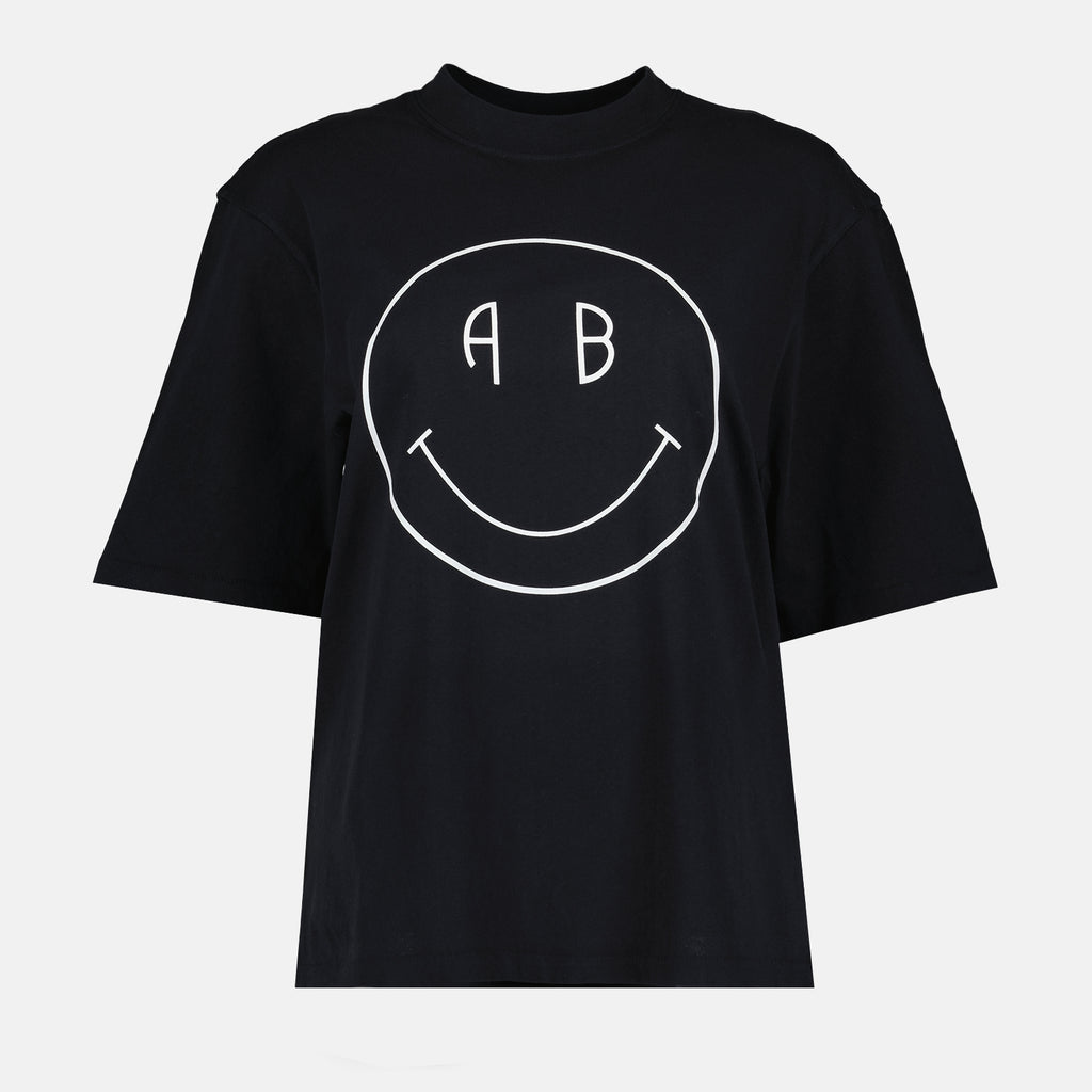 T-shirts T-shirt Avi Tee Smiley Noir Anine Bing Noir Femme