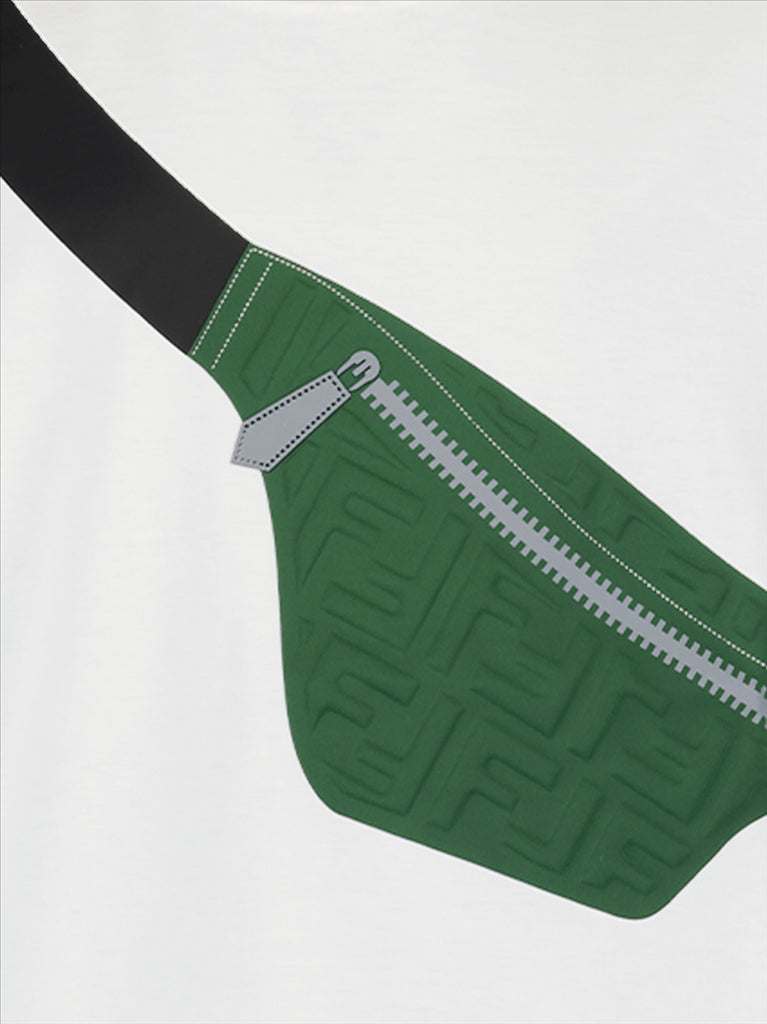 Clothing Fanny pack print T-shirt Fendi White Kids