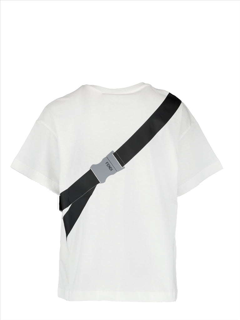 Clothing Fanny pack print T-shirt Fendi White Kids