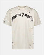 T-shirt T-shirt Glitte logo Palm Angels Bianco Homme
