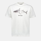 T-shirts T-shirt Broken Shark Palm Angels Blanc Homme