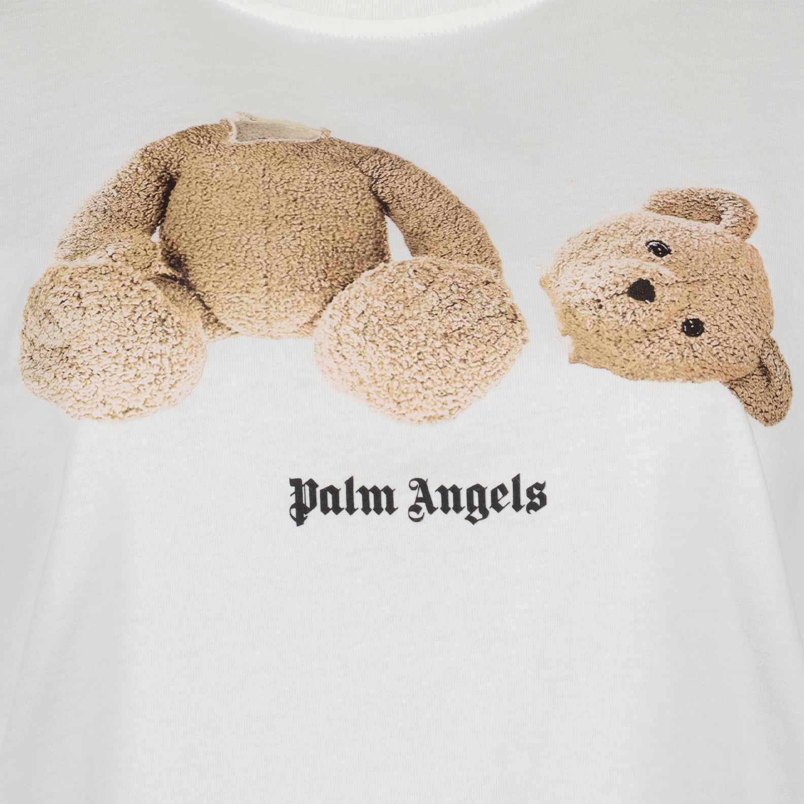 T-shirts T-shirt crop Bear Palm Angels Blanc Femme