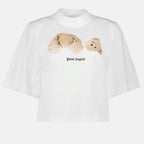 T-shirts T-shirt crop Bear Palm Angels Blanc Femme