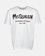 Tシャツ グラフィティ T シャツ Alexander McQueen 白 男
