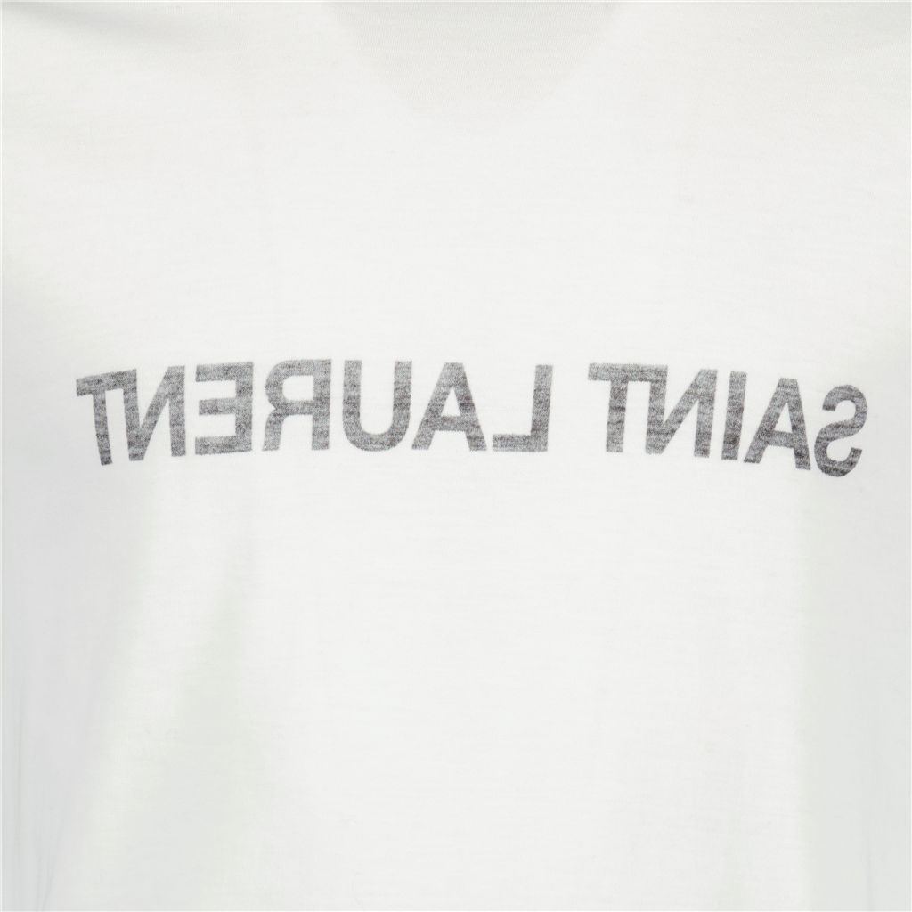 Tシャツ リバースロゴTシャツ Saint Laurent 白 男