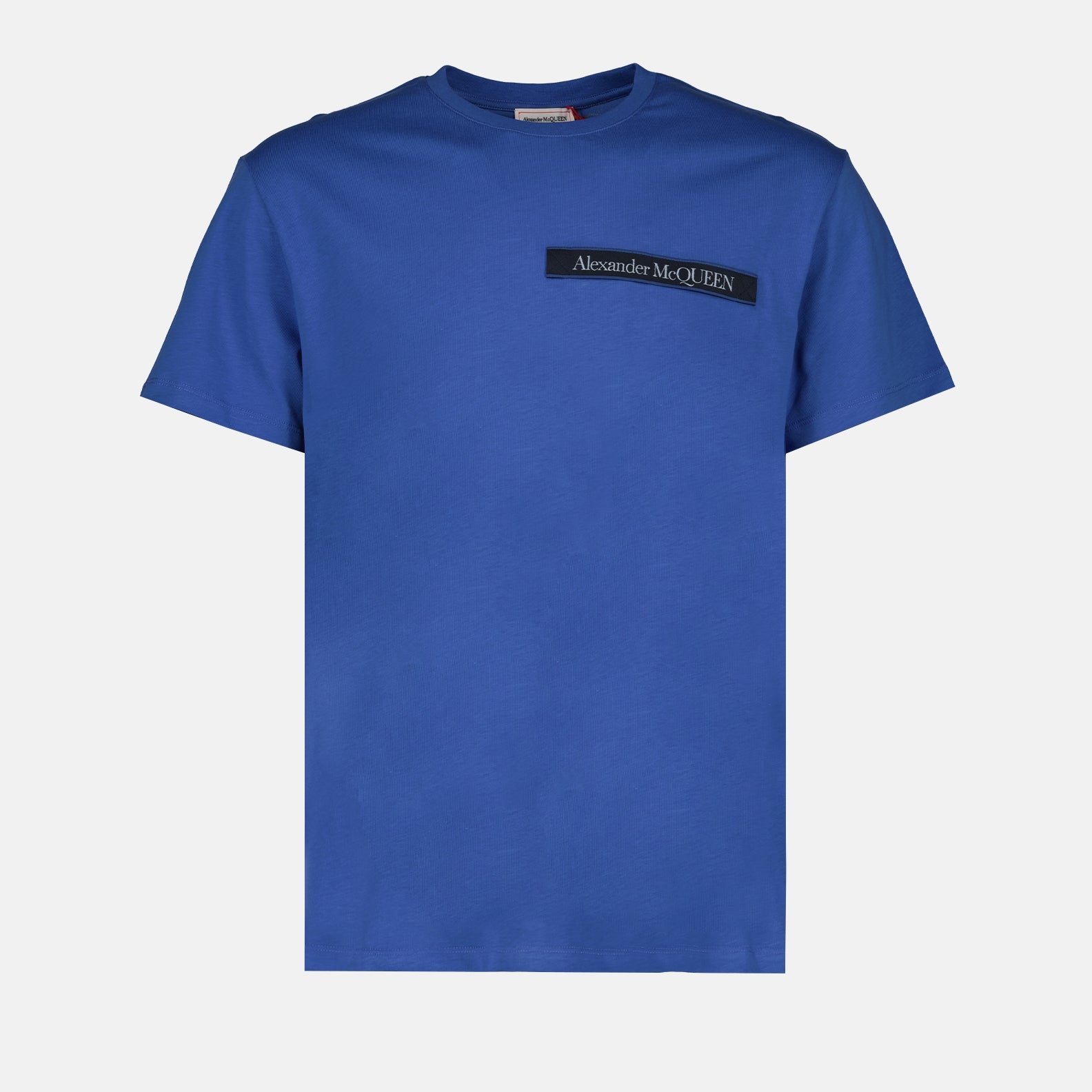 T-shirt T-shirt à logo bande Alexander McQueen Blu Homme
