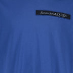 T-shirt T-shirt à logo bande Alexander McQueen Blu Homme