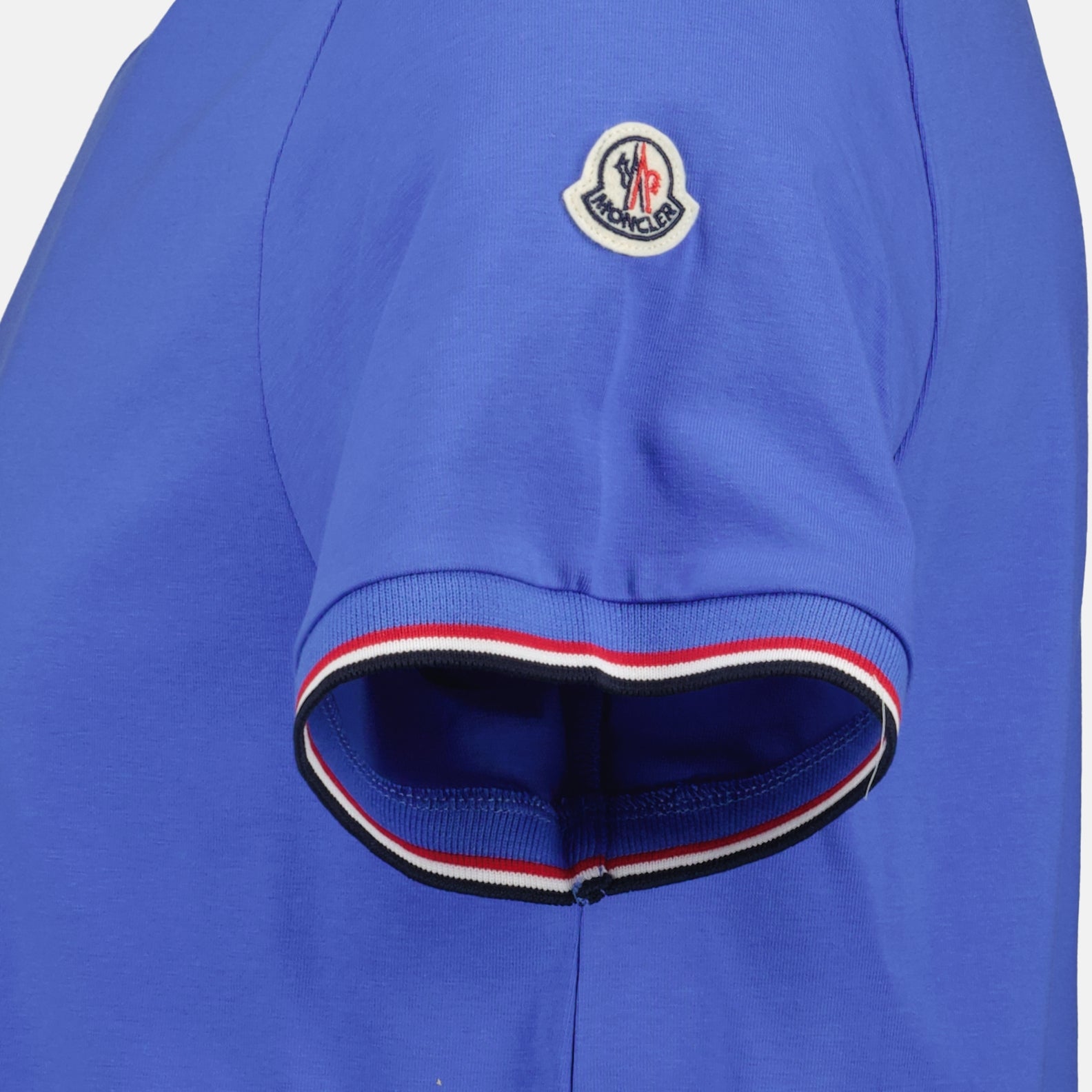 T-shirt T-shirt à logo et liseré Moncler Blu Homme