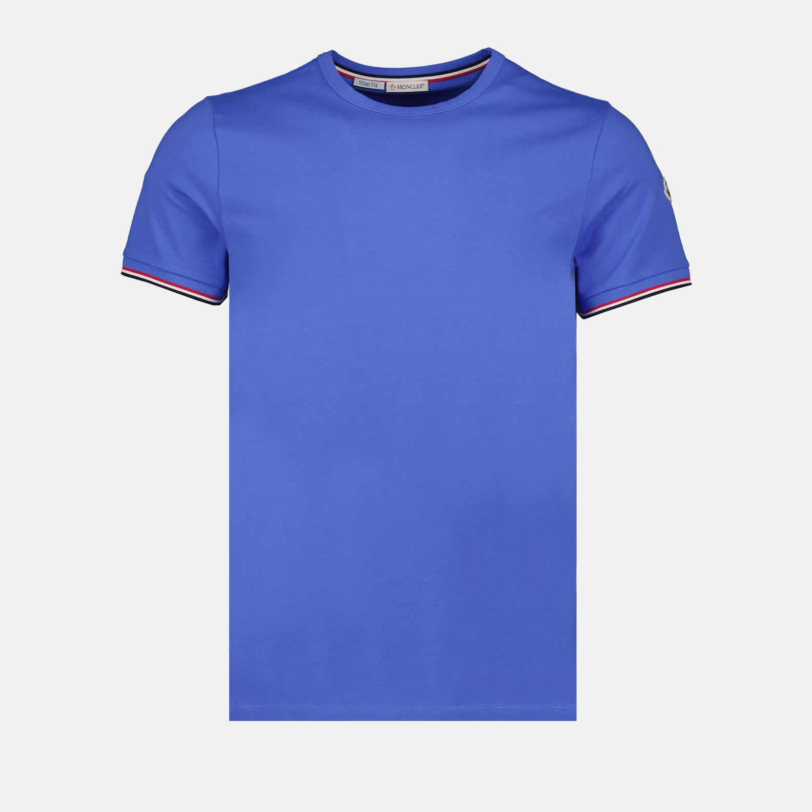 T-shirt T-shirt à logo et liseré Moncler Blu Homme