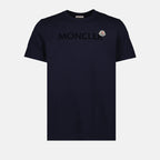 T-shirts T-shirt logo signature Moncler Bleu Homme