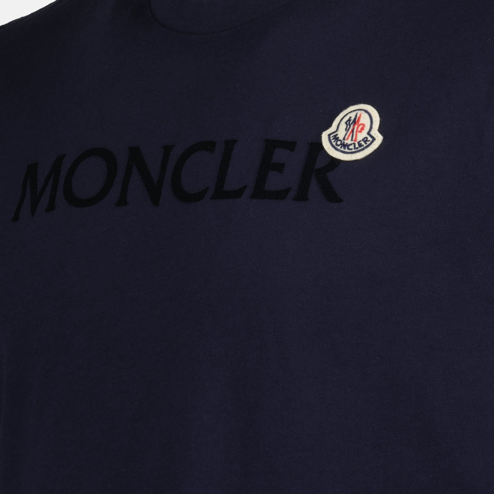 T-shirts T-shirt logo signature Moncler Bleu Homme