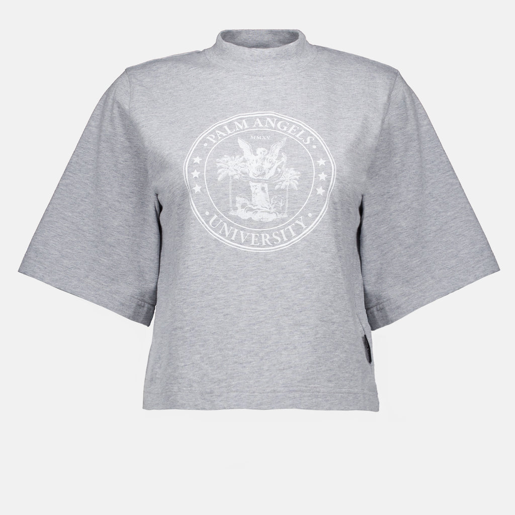 T-shirts T-shirt college Palm Angels Gris Femme