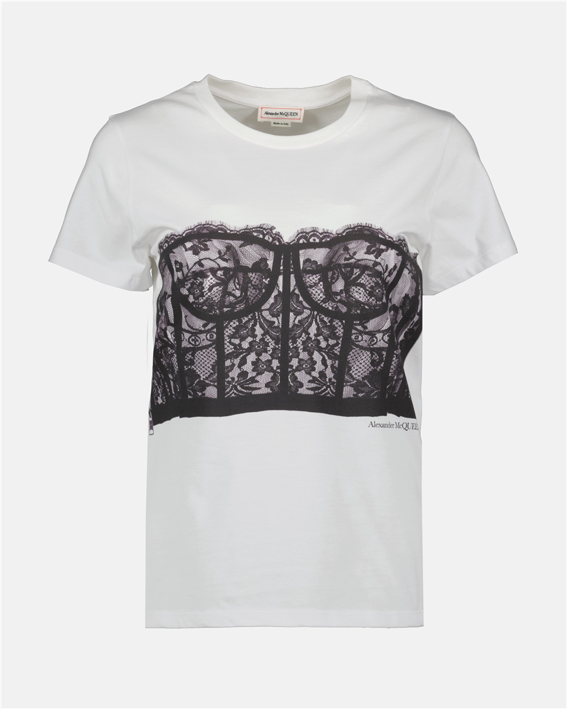 T-shirts T-shirt corset Alexander McQueen Blanc Femme
