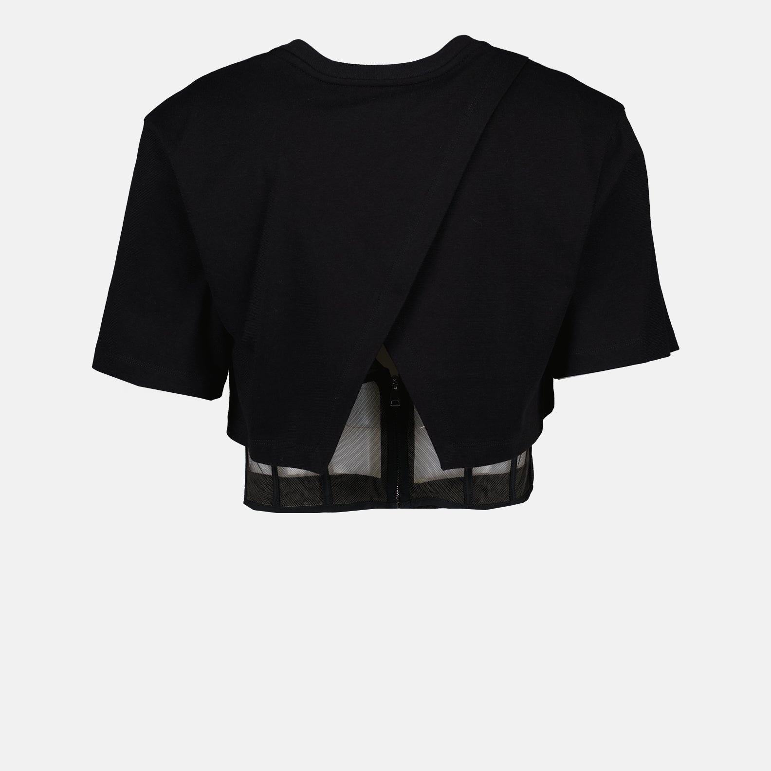 Tシャツ コルセットクロップドTシャツ Alexander McQueen 黒 女性