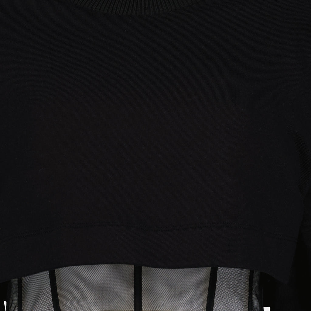 Tシャツ コルセットクロップドTシャツ Alexander McQueen 黒 女性