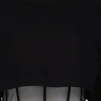 Tシャツ コルセットクロップドTシャツ Alexander McQueen 黒 女性