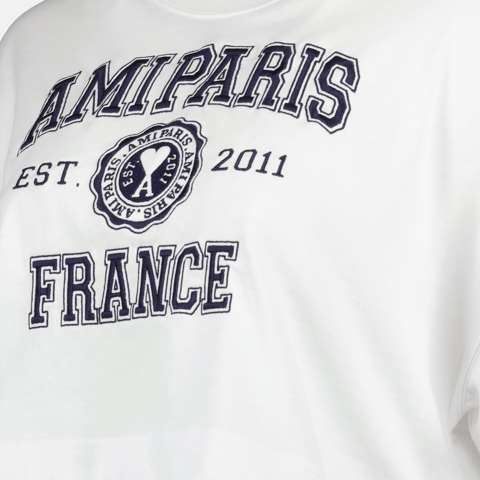 T-shirts T-shirt cropped Ami PARIS Blanc Femme