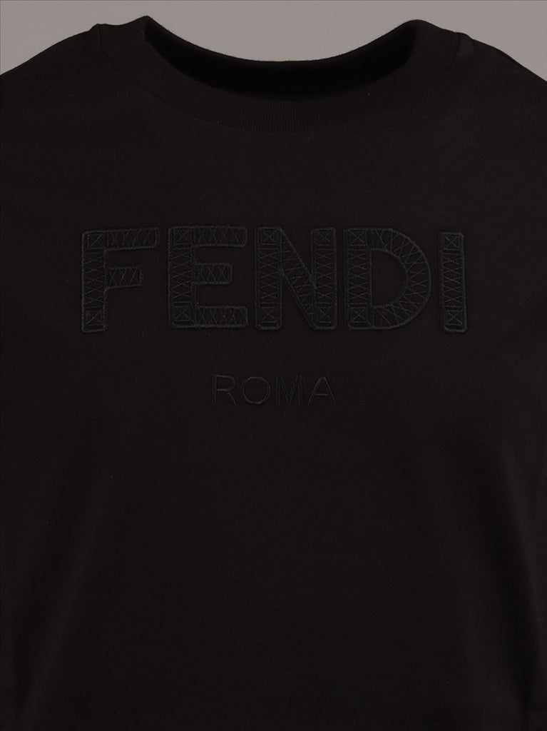 Clothing Logo T-shirt Fendi Black Kids