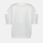 T-shirts T-shirt fendu oversize Alexander McQueen Blanc Femme