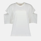T-shirts T-shirt fendu oversize Alexander McQueen Blanc Femme