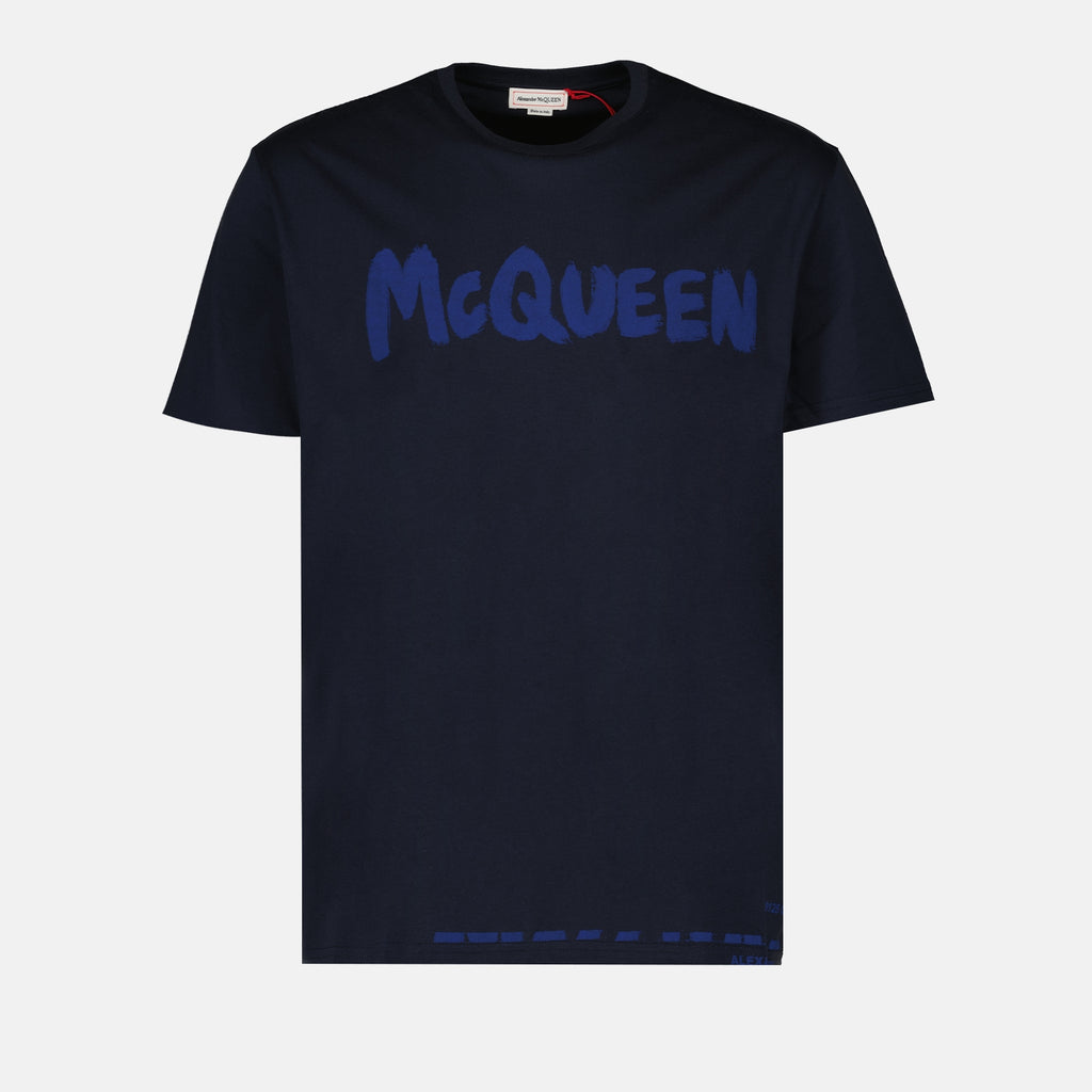 T-shirts T-shirt Graffiti Alexander McQueen Bleu Homme