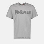 T-shirts Graffiti T-shirt Alexander McQueen Gray Man