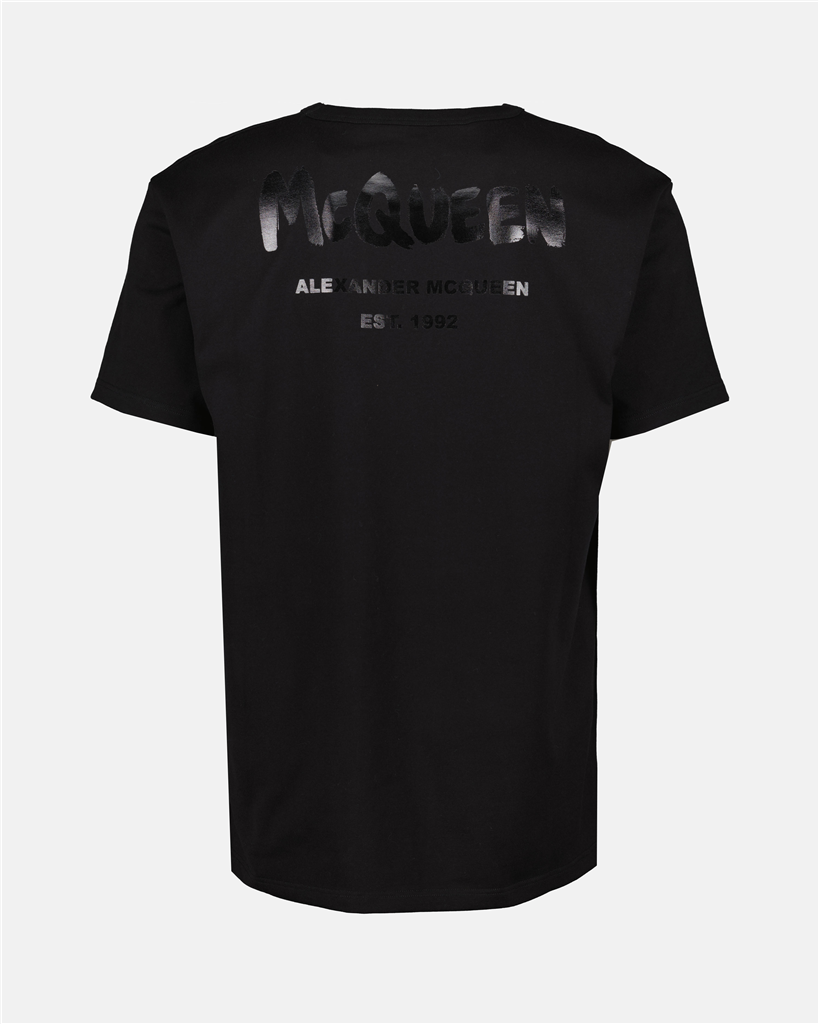 티셔츠 T-shirt Graffiti Alexander McQueen 검은색 Homme