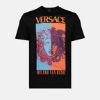 T-shirts T-shirt graphique Medusa Versace Noir Homme