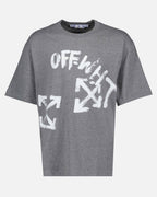 Camisetas T-shirt Paint Script Off-White Gris Homme