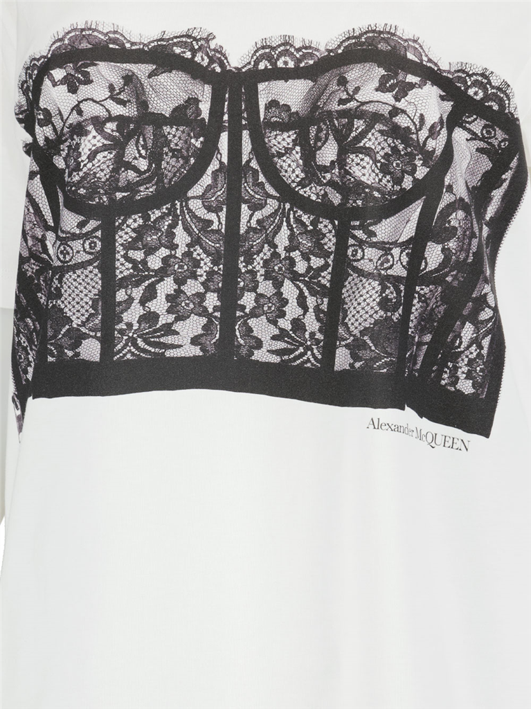 Tシャツ コルセットTシャツ Alexander McQueen 白 女性