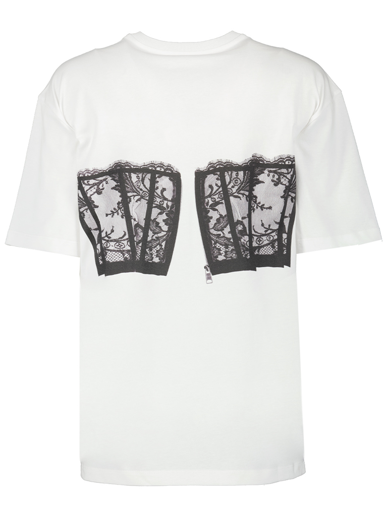 Tシャツ コルセットTシャツ Alexander McQueen 白 女性