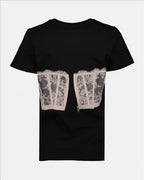 T-shirt T-shirt imprimé corset Alexander McQueen Nero Femme