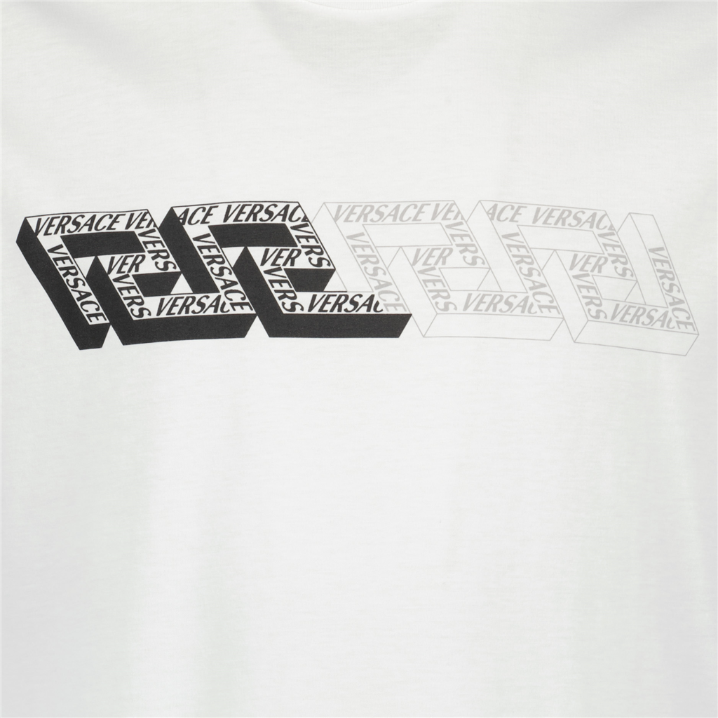 T-shirts T-shirt logo Greca Versace Blanc Homme