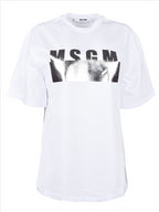 Sweatshirts T-shirt logo lamé MSGM Blanc Femme