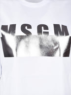 Sweatshirts T-shirt logo lamé MSGM Blanc Femme