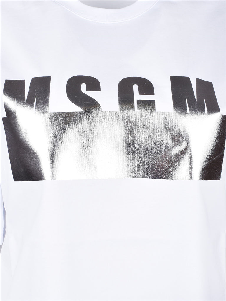 Sweatshirts T-shirt logo lamé MSGM Blanc Femme