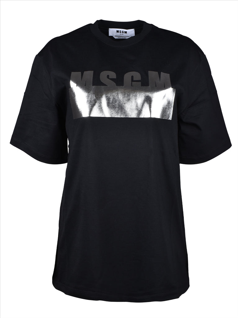 Sweatshirts T-shirt logo lamé MSGM Noir Femme