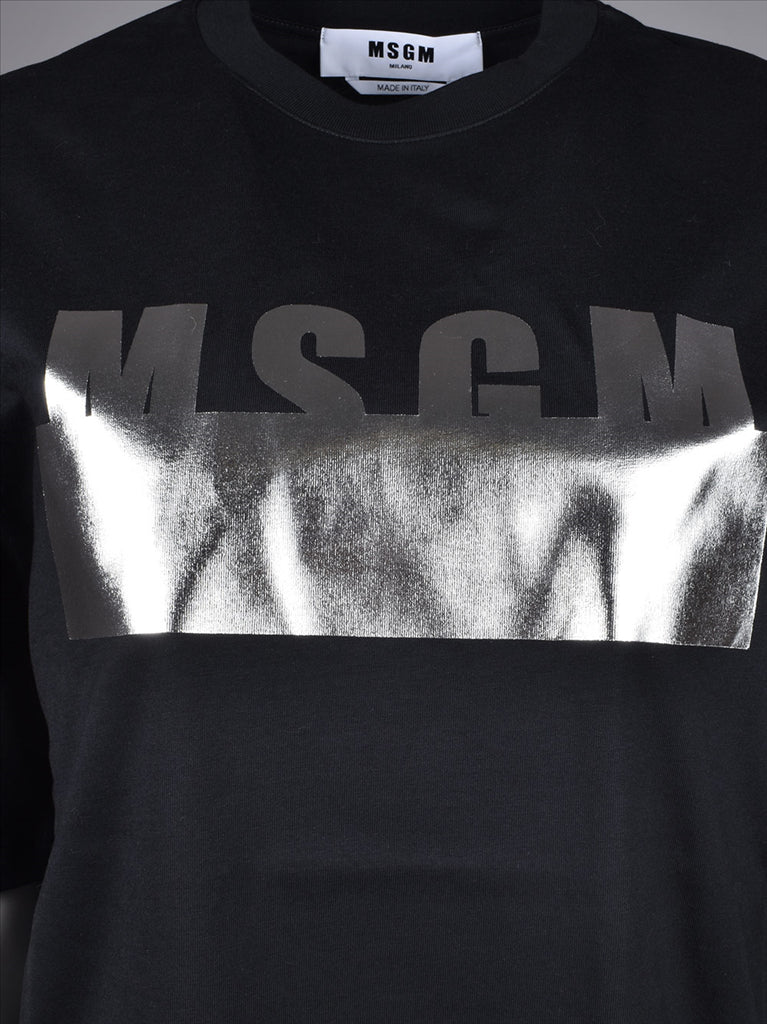 Sweatshirts T-shirt logo lamé MSGM Noir Femme