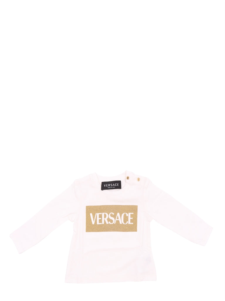 Clothing Printed long-sleeved T-shirt Versace White Kids