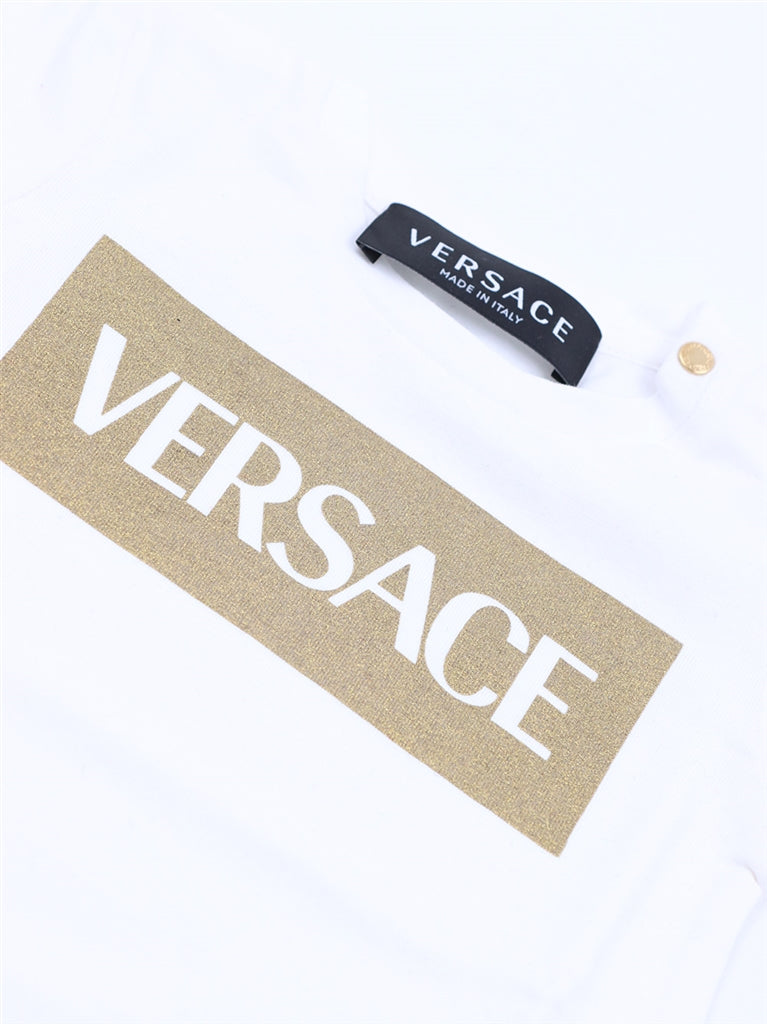 Clothing Printed long-sleeved T-shirt Versace White Kids