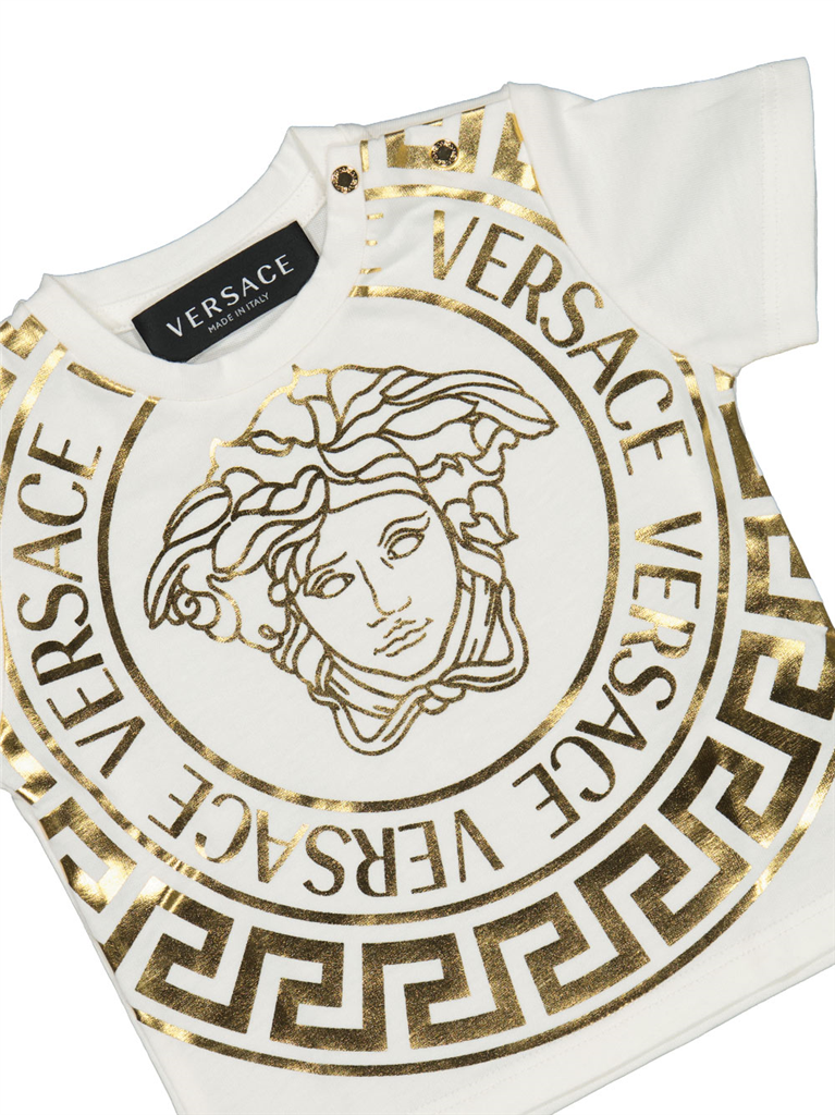 Clothing Medusa lamé T-shirt Versace White Kids