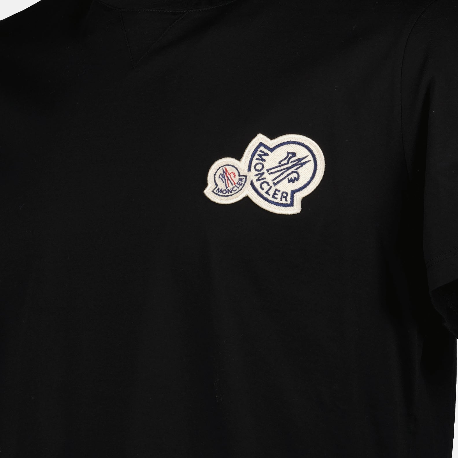 T-shirts T-shirt à logo double Moncler Noir Homme