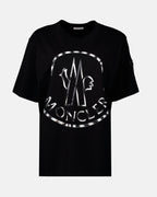 T-shirts T-shirt à logo métallisé Moncler Noir Femme