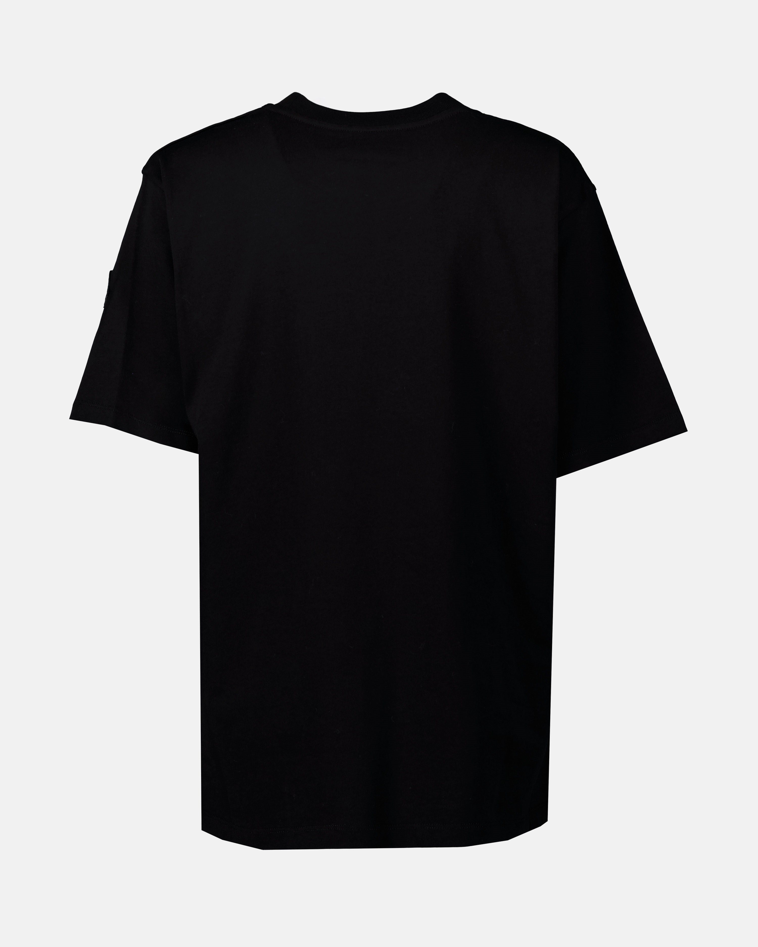 T-Shirts Metallisches Logo T-Shirt Moncler Schwarz Damen