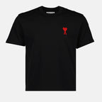 티셔츠 T-shirt Ami de Coeur Ami PARIS 검은색 남여공용
