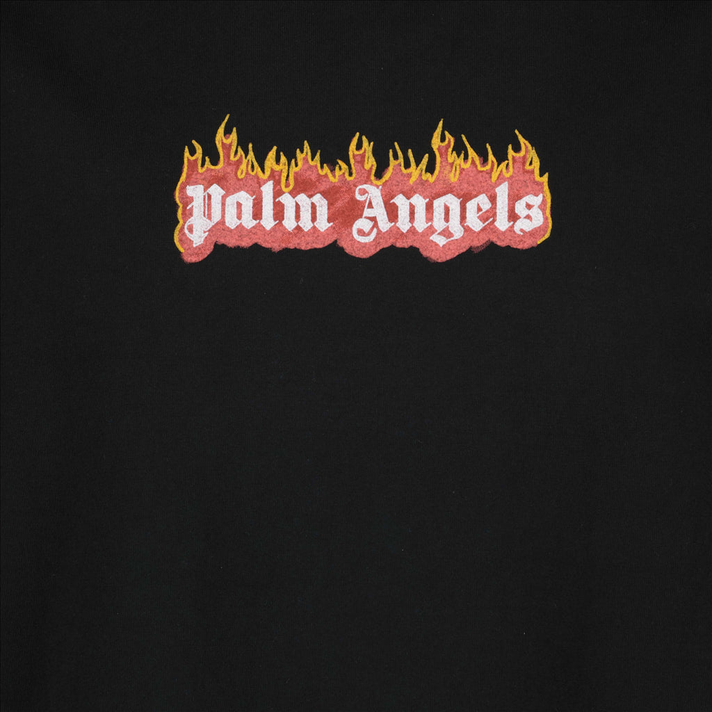 T-shirt T-shirt Burning logo Palm Angels Nero Homme