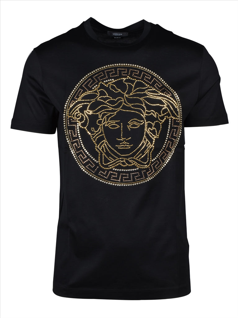 Camicie T-shirt Medusa strass Versace Nero Homme